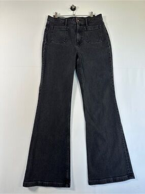 Gap High Rise 70s Flare Jeans Washed Black Size 31 / 12